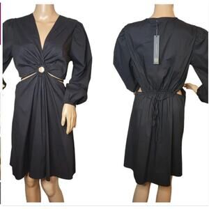 House of Harlow black cutout puff sleeves mini dress Small NWT